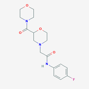 molecular formula C17H22FN3O4 B15118927 N-(4-fluorophenyl)-2-[2-(morpholine-4-carbonyl)morpholin-4-yl]acetamide 