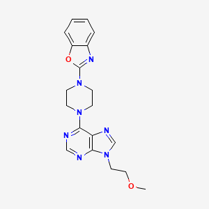 molecular formula C19H21N7O2 B15119073 6-[4-(1,3-benzoxazol-2-yl)piperazin-1-yl]-9-(2-methoxyethyl)-9H-purine 