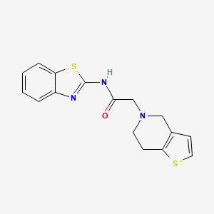 molecular formula C16H15N3OS2 B15119426 N-(1,3-benzothiazol-2-yl)-2-{4H,5H,6H,7H-thieno[3,2-c]pyridin-5-yl}acetamide 