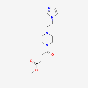 molecular formula C15H24N4O3 B15119432 ethyl 4-{4-[2-(1H-imidazol-1-yl)ethyl]piperazin-1-yl}-4-oxobutanoate 