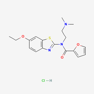molecular formula C18H22ClN3O3S B15119498 N-(2-(dimethylamino)ethyl)-N-(6-ethoxybenzo[d]thiazol-2-yl)furan-2-carboxamide hydrochloride 