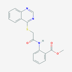 molecular formula C18H15N3O3S B15119629 Methyl 2-[2-(quinazolin-4-ylsulfanyl)acetamido]benzoate 