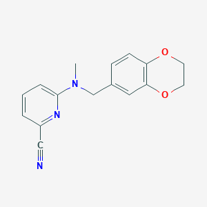 molecular formula C16H15N3O2 B15119963 6-{[(2,3-Dihydro-1,4-benzodioxin-6-yl)methyl](methyl)amino}pyridine-2-carbonitrile 