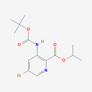 molecular formula C14H19BrN2O4 B1512016 Isopropyl 5-bromo-3-((tert-butoxycarbonyl)amino)picolinate 