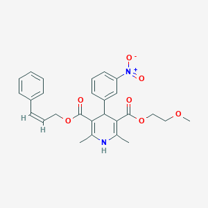 molecular formula C27H28N2O7 B151204 (Z)-肉桂酰西尼地平 CAS No. 146924-45-0