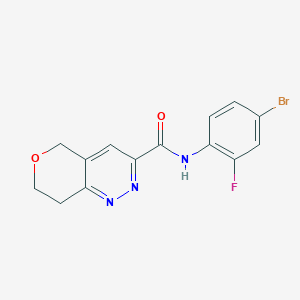 molecular formula C14H11BrFN3O2 B15120531 N-(4-bromo-2-fluorophenyl)-5H,7H,8H-pyrano[4,3-c]pyridazine-3-carboxamide 