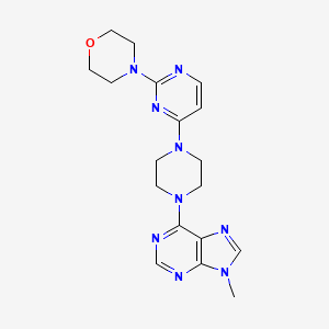 molecular formula C18H23N9O B15120608 9-methyl-6-{4-[2-(morpholin-4-yl)pyrimidin-4-yl]piperazin-1-yl}-9H-purine 