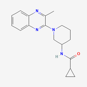molecular formula C18H22N4O B15120668 N-[1-(3-methylquinoxalin-2-yl)piperidin-3-yl]cyclopropanecarboxamide 