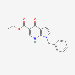 1H-Pyrrolo[2,3-b]pyridine-5-carboxylic acid, 4-hydroxy-1-(phenylmethyl)-, ethyl ester