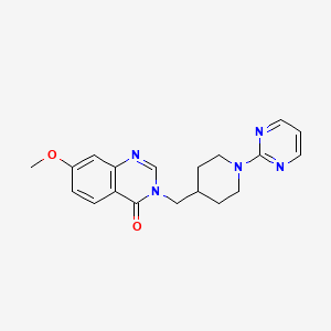 molecular formula C19H21N5O2 B15120728 7-Methoxy-3-{[1-(pyrimidin-2-yl)piperidin-4-yl]methyl}-3,4-dihydroquinazolin-4-one 