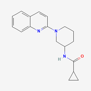 molecular formula C18H21N3O B15120848 N-[1-(quinolin-2-yl)piperidin-3-yl]cyclopropanecarboxamide 