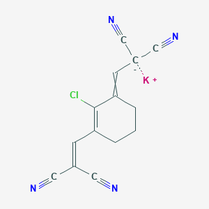 molecular formula C14H8ClKN4 B1512115 potassium;2-[[2-chloro-3-(2,2-dicyanoethenyl)cyclohex-2-en-1-ylidene]methyl]propanedinitrile CAS No. 192140-46-8