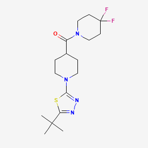 molecular formula C17H26F2N4OS B15121564 1-(5-Tert-butyl-1,3,4-thiadiazol-2-yl)-4-(4,4-difluoropiperidine-1-carbonyl)piperidine 