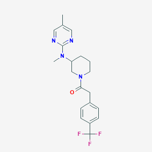 molecular formula C20H23F3N4O B15121653 1-{3-[Methyl(5-methylpyrimidin-2-yl)amino]piperidin-1-yl}-2-[4-(trifluoromethyl)phenyl]ethan-1-one 