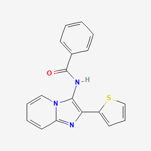 molecular formula C18H13N3OS B15121693 N-[2-(Thiophen-2-YL)imidazo[1,2-A]pyridin-3-YL]benzamide 