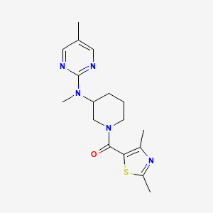 molecular formula C17H23N5OS B15121742 N-[1-(2,4-dimethyl-1,3-thiazole-5-carbonyl)piperidin-3-yl]-N,5-dimethylpyrimidin-2-amine 