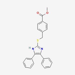 molecular formula C24H20N2O2S B15121786 Methyl 4-{[(4,5-diphenyl-1H-imidazol-2-YL)sulfanyl]methyl}benzoate 