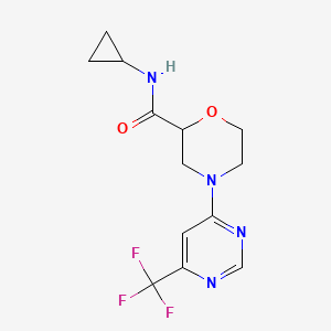 molecular formula C13H15F3N4O2 B15121791 N-cyclopropyl-4-[6-(trifluoromethyl)pyrimidin-4-yl]morpholine-2-carboxamide 