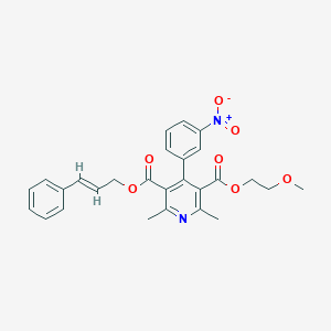 molecular formula C27H26N2O7 B151220 (E)-去氢西尼地平 CAS No. 146845-34-3
