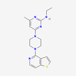 molecular formula C18H22N6S B15122042 N-ethyl-4-methyl-6-(4-{thieno[3,2-c]pyridin-4-yl}piperazin-1-yl)pyrimidin-2-amine 