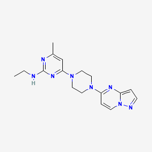molecular formula C17H22N8 B15122074 N-ethyl-4-methyl-6-(4-{pyrazolo[1,5-a]pyrimidin-5-yl}piperazin-1-yl)pyrimidin-2-amine 