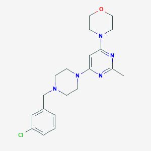 molecular formula C20H26ClN5O B15122128 4-(6-{4-[(3-Chlorophenyl)methyl]piperazin-1-yl}-2-methylpyrimidin-4-yl)morpholine 