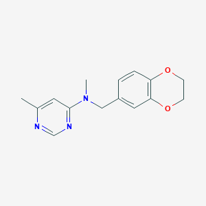 molecular formula C15H17N3O2 B15122272 N-[(2,3-dihydro-1,4-benzodioxin-6-yl)methyl]-N,6-dimethylpyrimidin-4-amine 