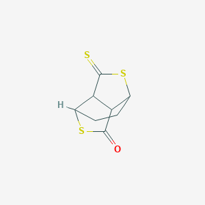 molecular formula C8H8OS3 B151223 1,4-Ethano-1H,3H-thieno(3,4-c)thiophen-3-one, tetrahydro-6-thioxo- CAS No. 129679-51-2