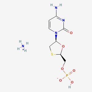 molecular formula C8H15N4O6PS B1512240 Ammonium [(2R,5S)-5-(4-amino-2-oxopyrimidin-1(2H)-yl)-1,3-oxathiolan-2-yl]methyl hydrogen phosphate CAS No. 1187058-40-7