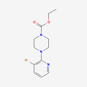 molecular formula C12H16BrN3O2 B15122626 Ethyl 4-(3-bromopyridin-2-yl)piperazine-1-carboxylate 