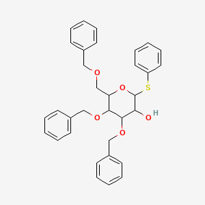 molecular formula C33H34O5S B15122951 b-D-glucopyranoside, phenyl 3,4,6-tris-O-(phenylmethyl)-1-thio- 