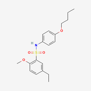molecular formula C19H25NO4S B15123235 N-(4-butoxyphenyl)-5-ethyl-2-methoxybenzene-1-sulfonamide 