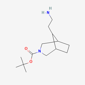 molecular formula C14H26N2O2 B15123332 Tert-butyl 8-(2-aminoethyl)-3-azabicyclo[3.2.1]octane-3-carboxylate 