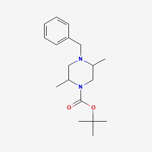 molecular formula C18H28N2O2 B15123472 (2R,5S)-tert-butyl 4-benzyl-2,5-dimethylpiperazine-1-carboxylate 