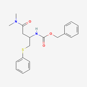 molecular formula C20H24N2O3S B15123511 Carbamic acid, N-[(1R)-3-(dimethylamino)-3-oxo-1-[(phenylthio)methyl]propyl]-, phenylmethyl ester 