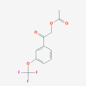 molecular formula C11H9F3O4 B15123636 2-Oxo-2-(3-(trifluoromethoxy)phenyl)ethyl acetate 
