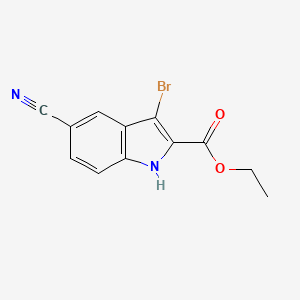 molecular formula C12H9BrN2O2 B15123646 ethyl 3-bromo-5-cyano-1H-indole-2-carboxylate CAS No. 1245648-72-9