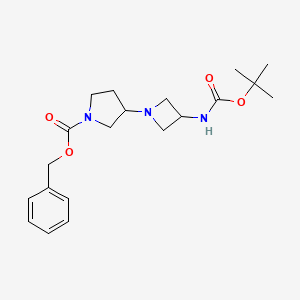 molecular formula C20H29N3O4 B15123687 Benzyl 3-(3-((tert-butoxycarbonyl)amino)azetidin-1-yl)pyrrolidine-1-carboxylate CAS No. 883547-34-0
