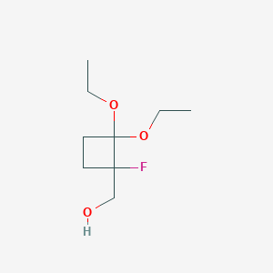 molecular formula C9H17FO3 B15123709 (2,2-Diethoxy-1-fluorocyclobutyl)methanol 