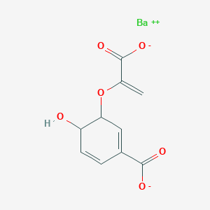molecular formula C10H8BaO6 B15123714 Barium(2+);3-(1-carboxylatoethenoxy)-4-hydroxycyclohexa-1,5-diene-1-carboxylate 