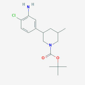 molecular formula C17H25ClN2O2 B15123751 tert-Butyl 3-(3-Amino-4-chlorophenyl)-5-methylpiperidine-1-carboxylate 