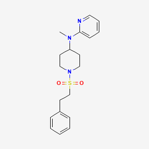 molecular formula C19H25N3O2S B15123791 N-methyl-N-[1-(2-phenylethanesulfonyl)piperidin-4-yl]pyridin-2-amine 