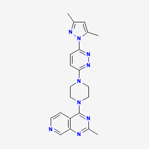molecular formula C21H23N9 B15123872 3-(3,5-dimethyl-1H-pyrazol-1-yl)-6-(4-{2-methylpyrido[3,4-d]pyrimidin-4-yl}piperazin-1-yl)pyridazine 