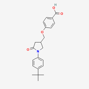 molecular formula C22H25NO4 B15123880 4-[[1-(4-tert-Butylphenyl)-5-oxo-3-pyrrolidinyl]methoxy]benzoic acid 