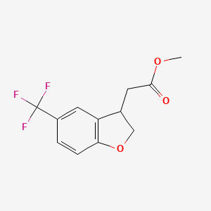 molecular formula C12H11F3O3 B15123898 Methyl 5-(Trifluoromethyl)-2,3-dihydrobenzofuran-3-acetate 