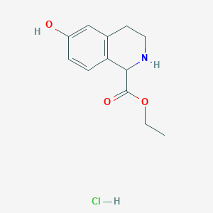 molecular formula C12H16ClNO3 B151240 Ethyl 6-hydroxy-1,2,3,4-tetrahydroisoquinoline-1-carboxylate hydrochloride CAS No. 128073-50-7