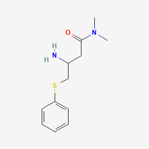 molecular formula C12H18N2OS B15124074 Butanamide, 3-amino-N,N-dimethyl-4-(phenylthio)-, (3R)- 