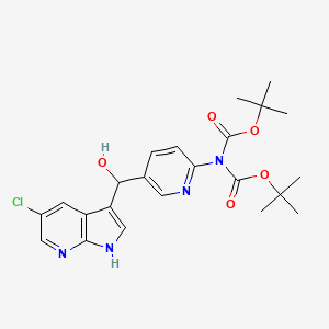 molecular formula C23H27ClN4O5 B15124076 alpha-[6-(Di-Boc-amino)-3-pyridyl]-5-chloro-1H-pyrrolo[2,3-b]pyridine-3-methanol 