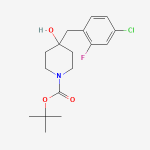 molecular formula C17H23ClFNO3 B15124080 tert-Butyl 4-(4-chloro-2-fluorobenzyl)-4-hydroxypiperidine-1-carboxylate 