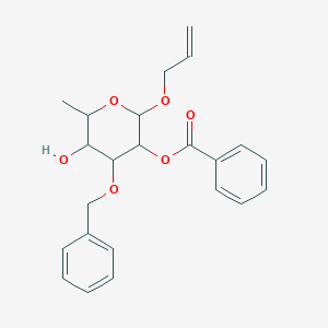 molecular formula C23H26O6 B15124177 Allyl 2-O-benzoyl-3-O-benzyl-a-L-rhamnopyranoside 